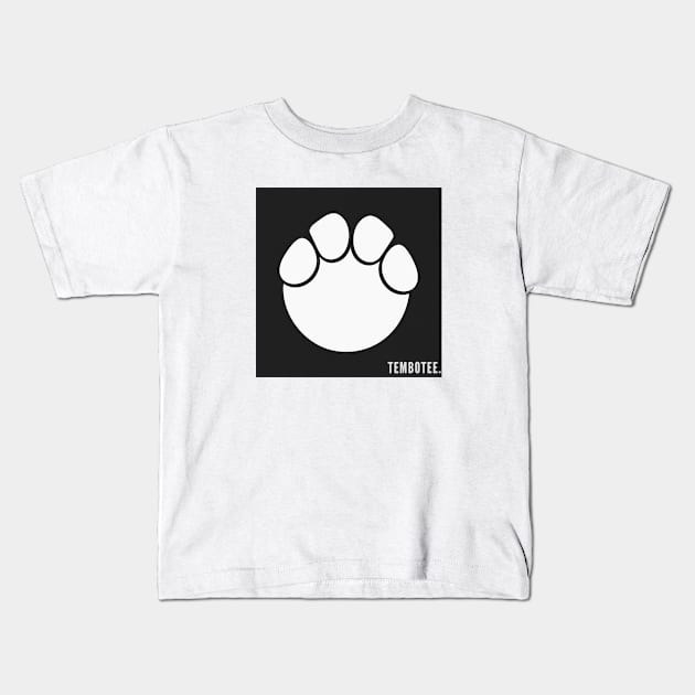 black square large footprint TEMBOTEE print Kids T-Shirt by TemboTees